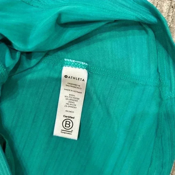 ATHLETA PACIFICA GREEN long sleeve quarter zip workout top green size S - Picture 3 of 8